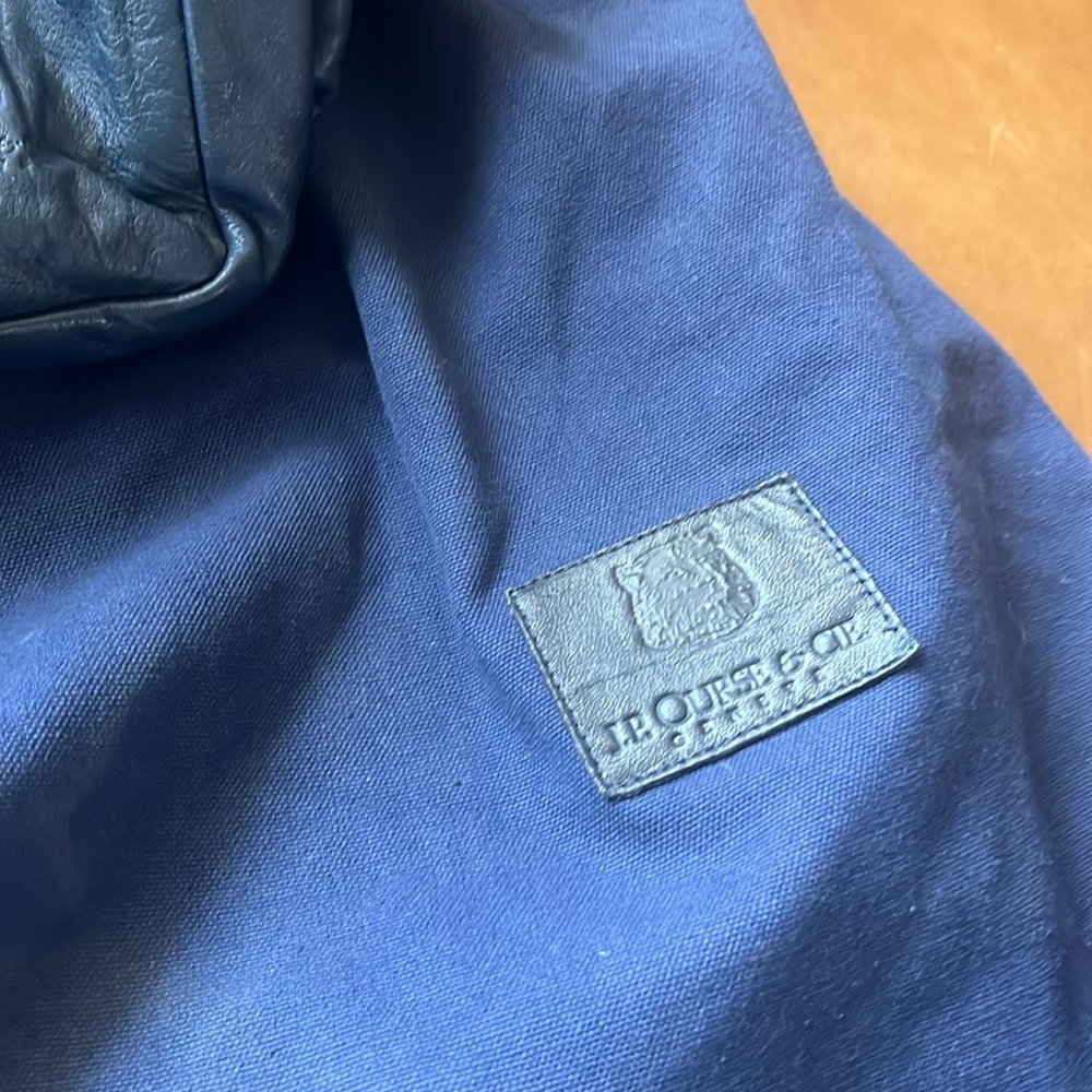 Navy Leather Backpack - Picture 5 of 8